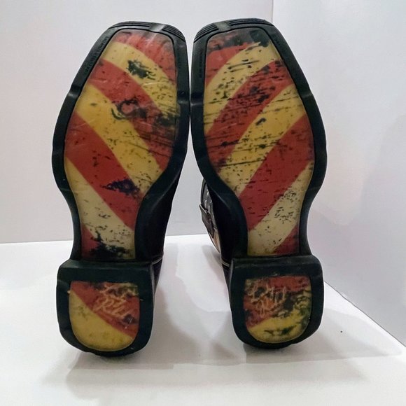 Rebel by Durango Patriotic American Flag Pull On Leather Western Boots Size: 10M - Picture 9 of 11